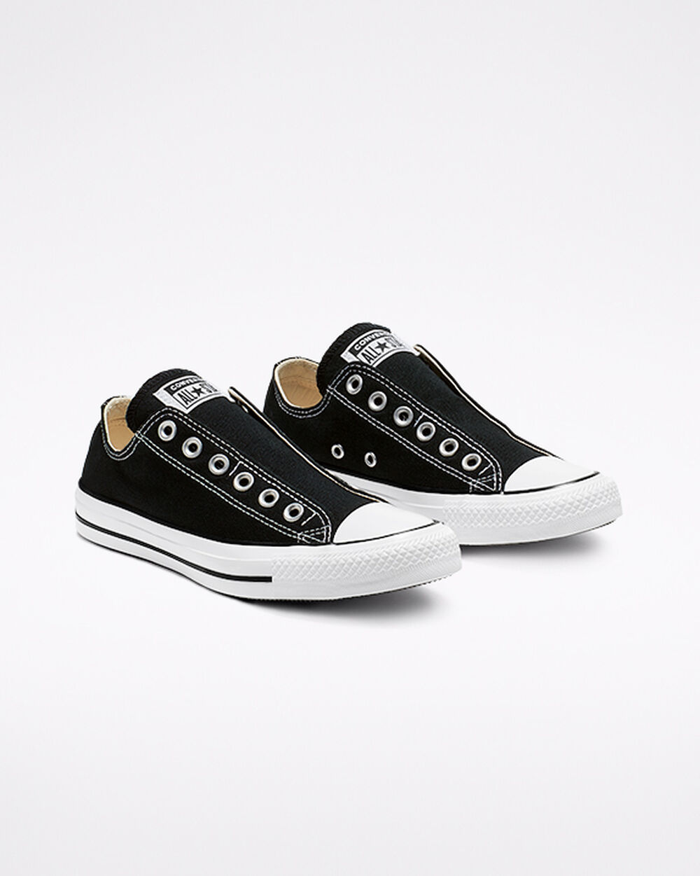 Slip On Converse Chuck Taylor All Star Mujer Negras Blancas Negras | Argentina-581237