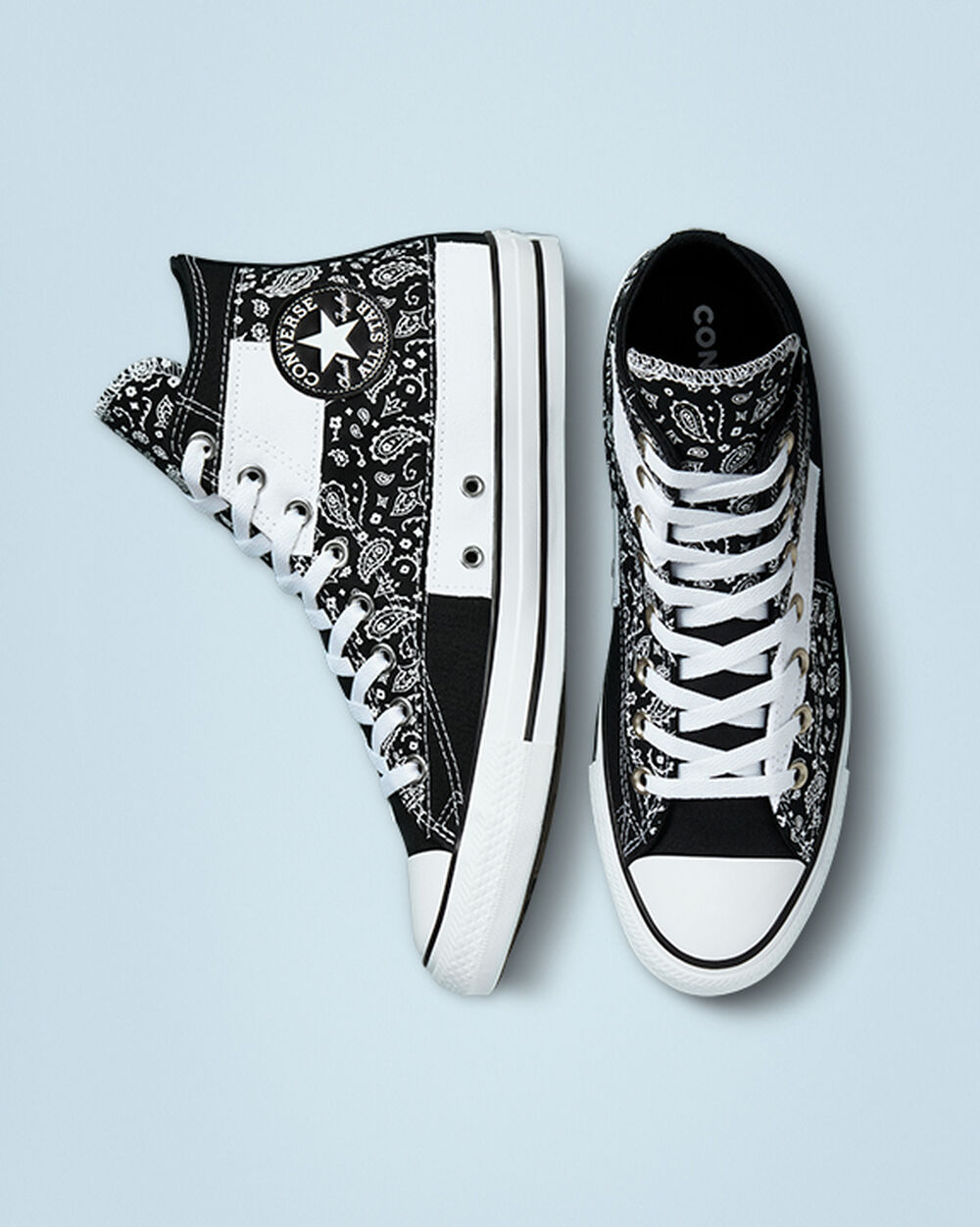 Zapatillas Converse Chuck Taylor All Star Hombre Negras Blancas Negras | Argentina-031767