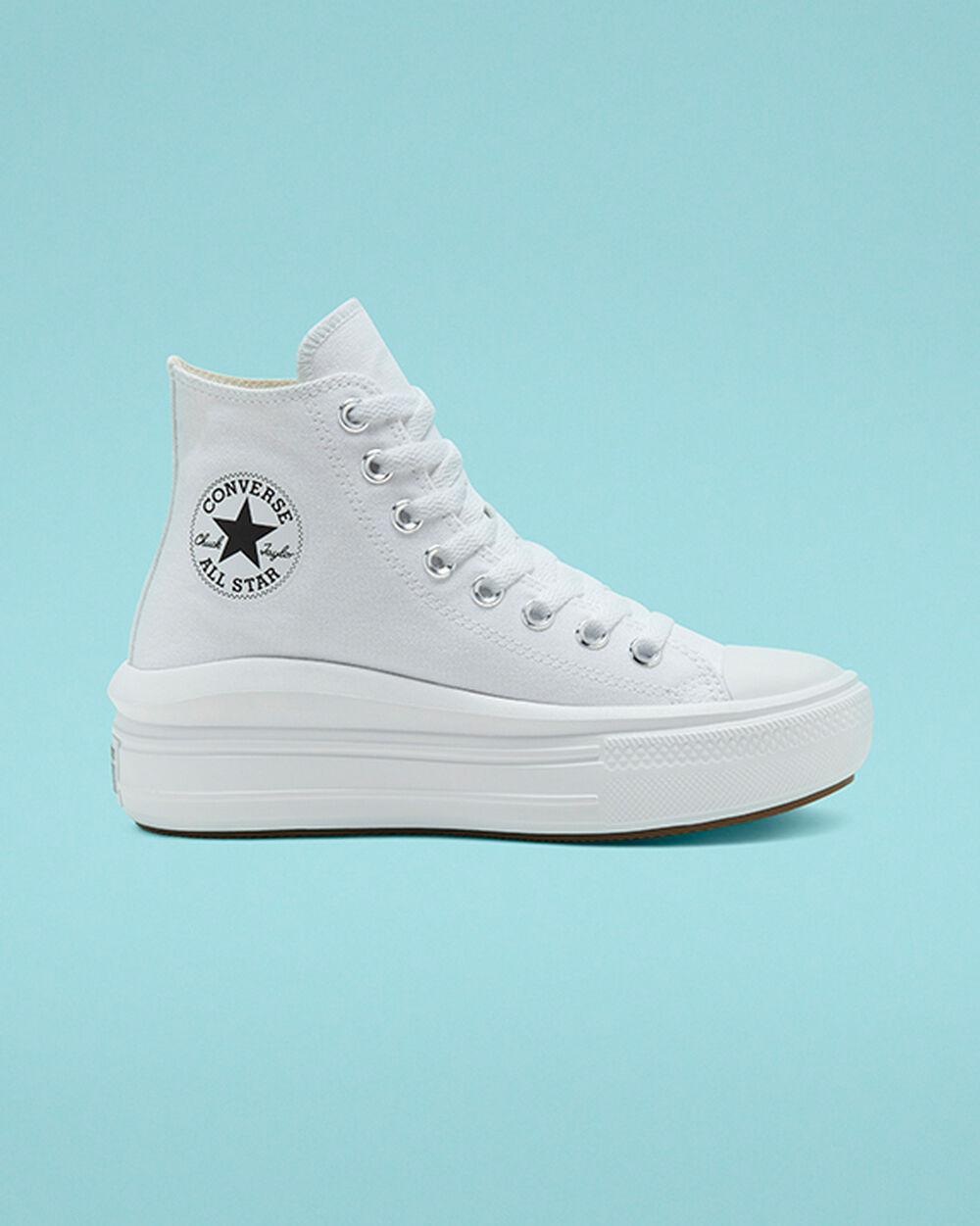 Zapatillas Converse Chuck Taylor All Star Move Mujer Blancas Beige Blancas Negras | Argentina-093427