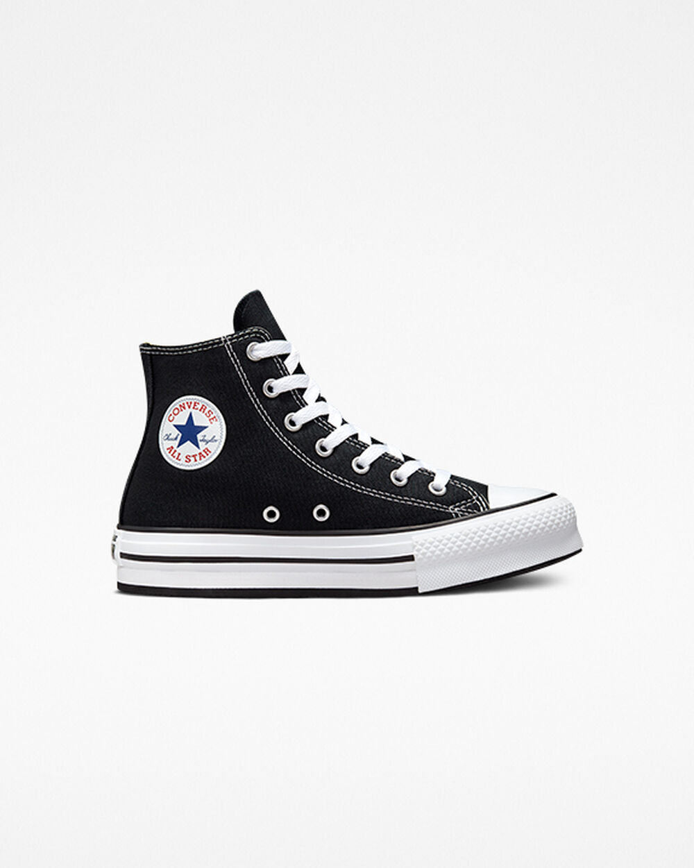 Zapatillas Converse Chuck Taylor All Star Niña Negras Blancas Negras | Argentina-165947