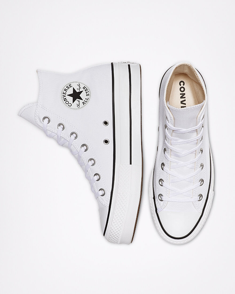 Zapatillas Converse Chuck Taylor All Star Mujer Blancas Negras Blancas | Argentina-204937