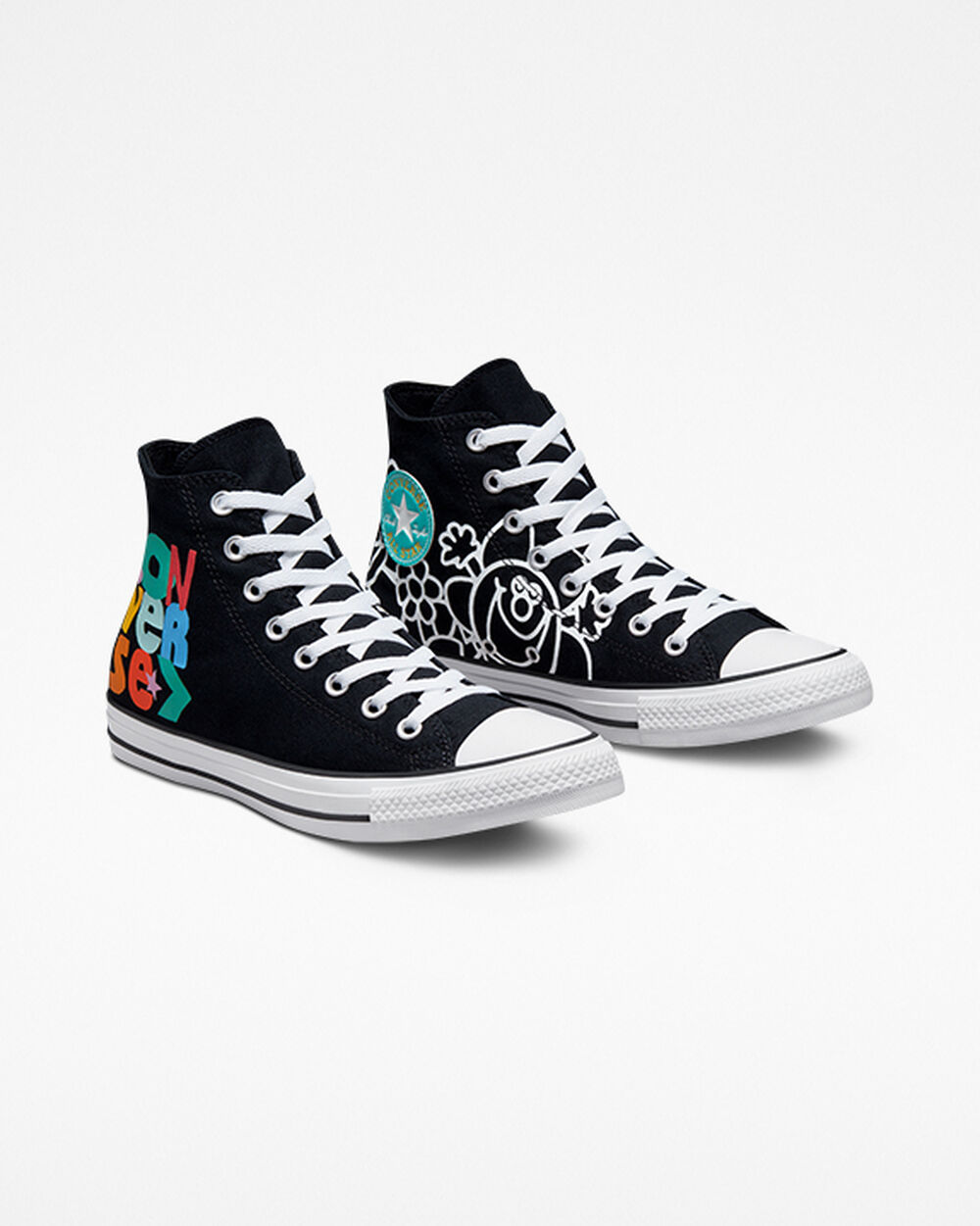 Zapatillas Converse Chuck Taylor All Star Hombre Negras Blancas | Argentina-609747