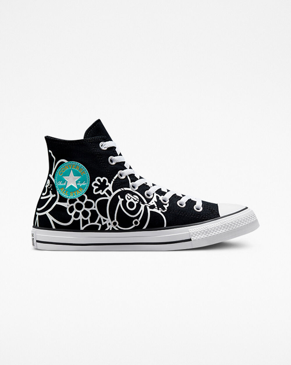 Zapatillas Converse Chuck Taylor All Star Hombre Negras Blancas | Argentina-609747