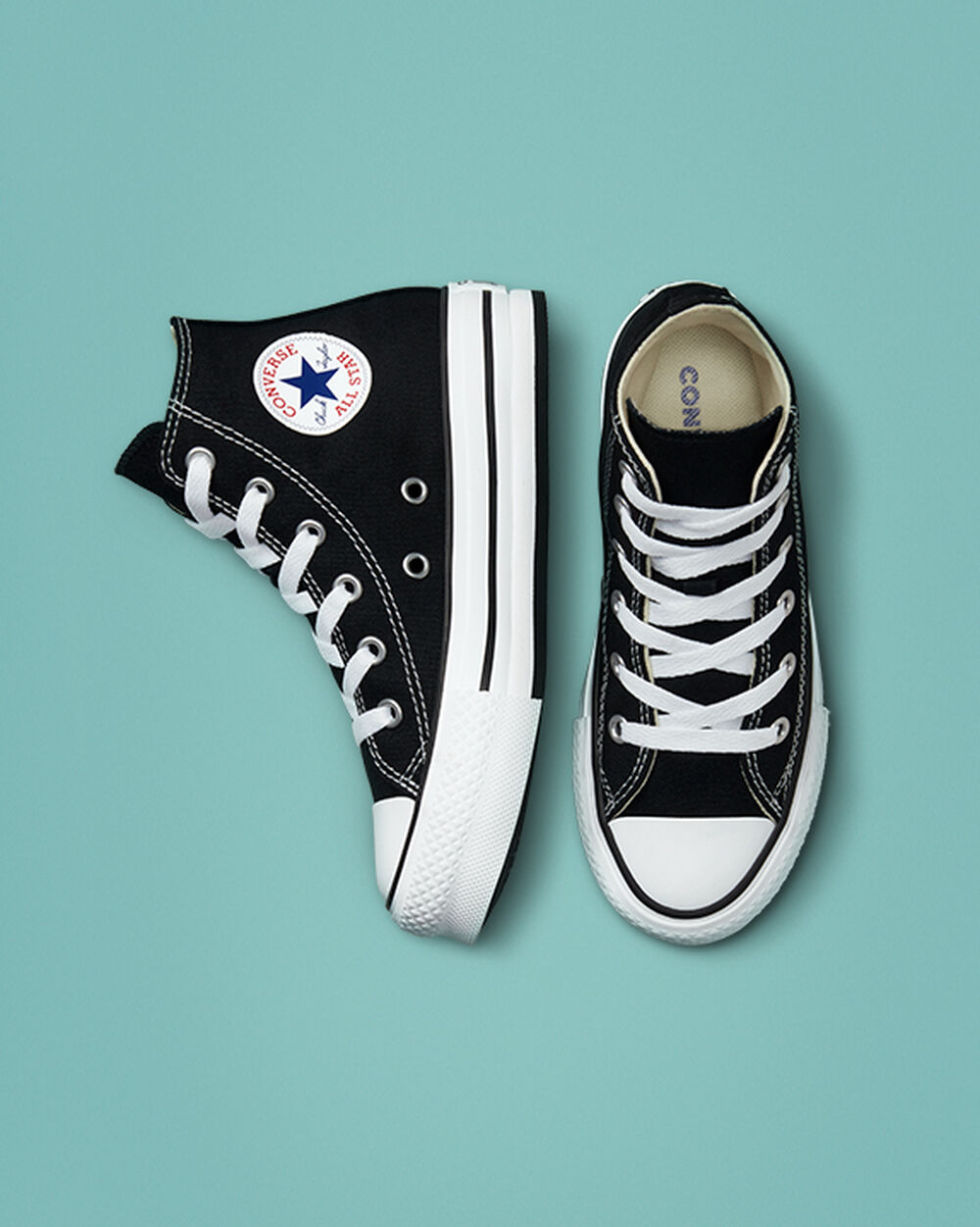 Zapatillas Converse Chuck Taylor All Star Niña Negras Blancas Negras | Argentina-814737