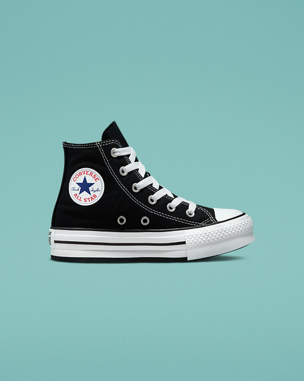 Zapatillas Converse Chuck Taylor All Star Niña Negras Blancas Negras | Argentina-814737